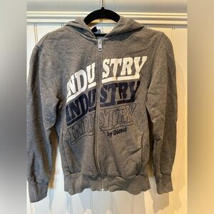 DIESEL Boys Size Youth 12 Grey Black & White Hoodie